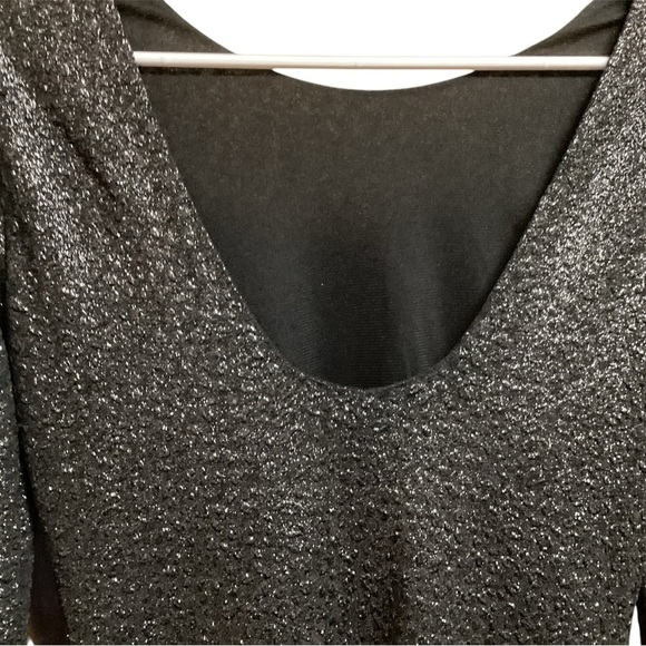 JENNIFER LOPEZ BLACK GLITTER SCOOP BACK MINI DRESS FOR FORMAL SIZE XS - Picture 3 of 4